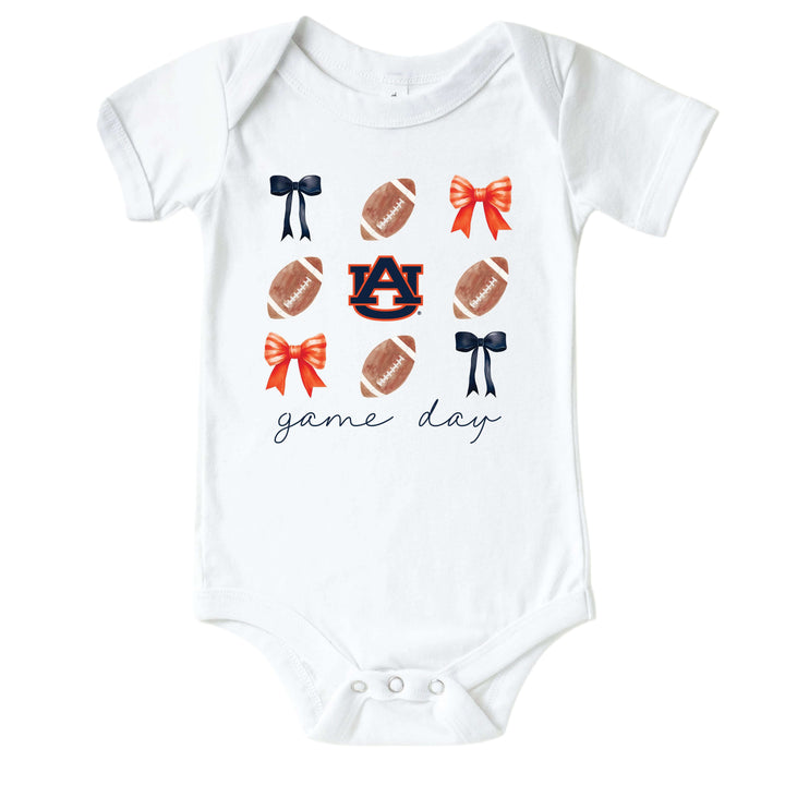 Auburn University | Footballs & Bows Graphic Bodysuit