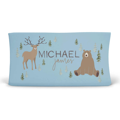 forest friends personalized changing pad cover 