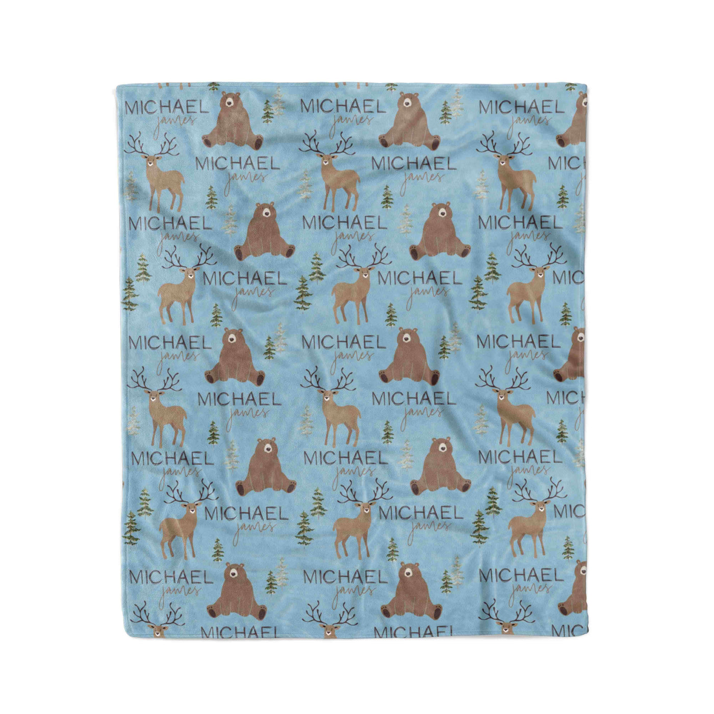 forest animals personalized kids blanket 