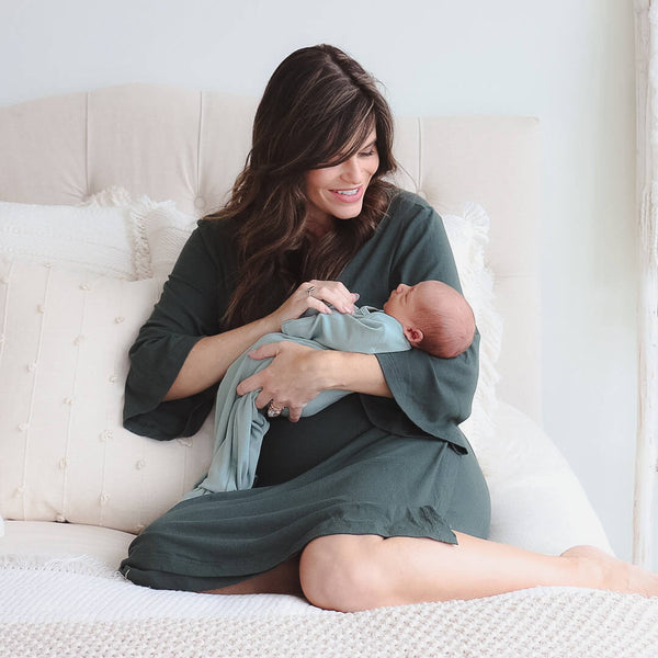 Grace Maternity & Nursing Robe - Sage