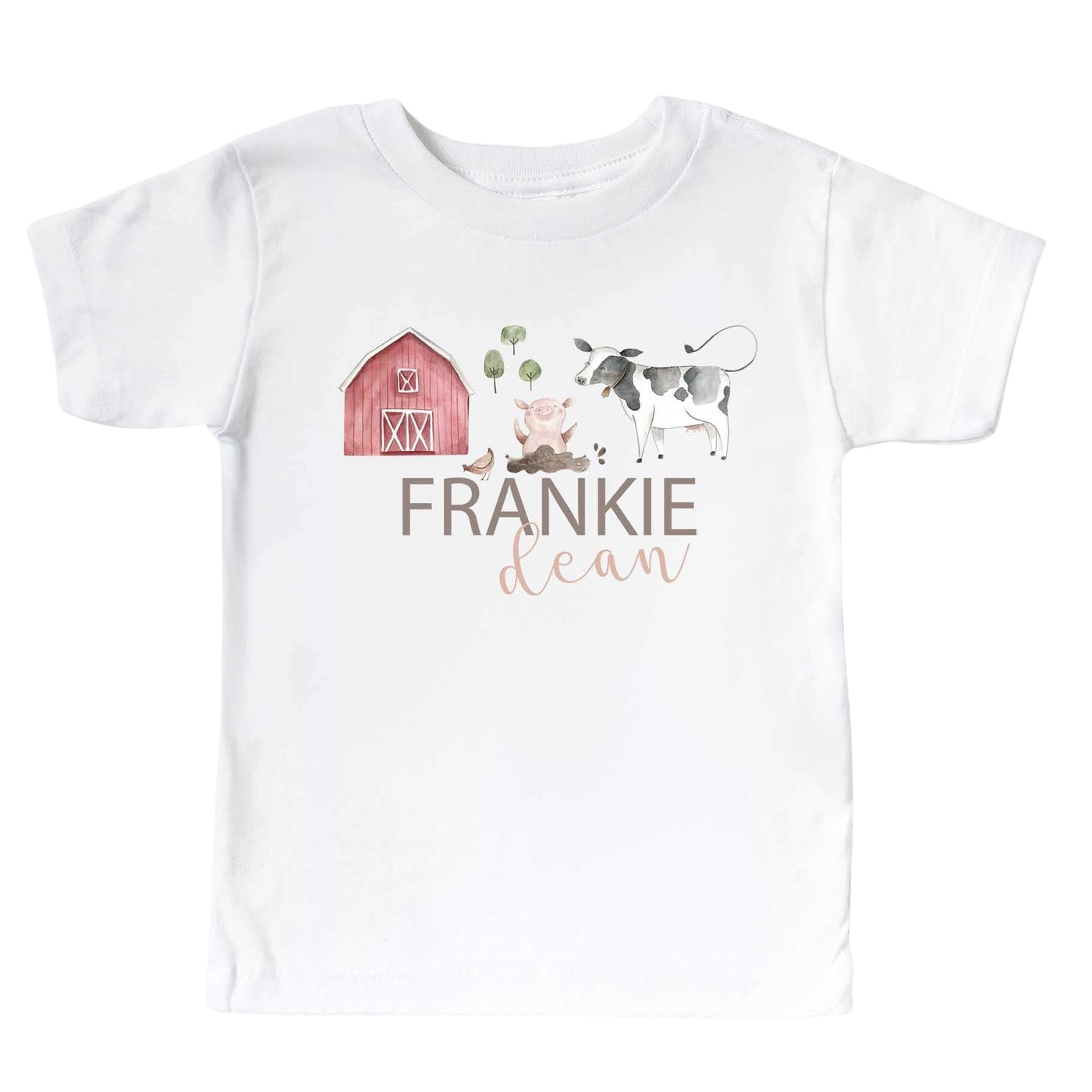 farm themed personalized kids graphic tee
