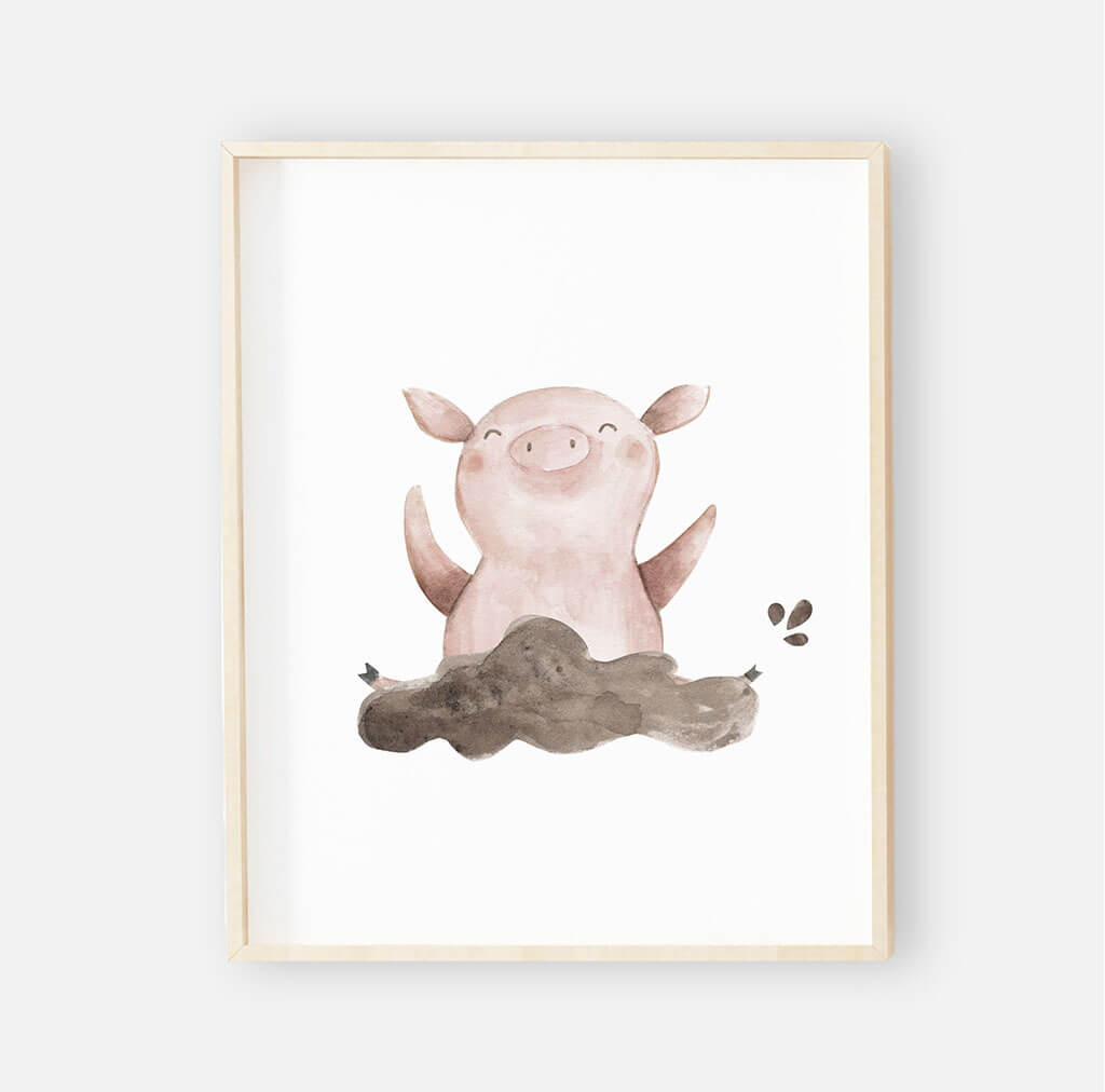 pig nursery wall art 