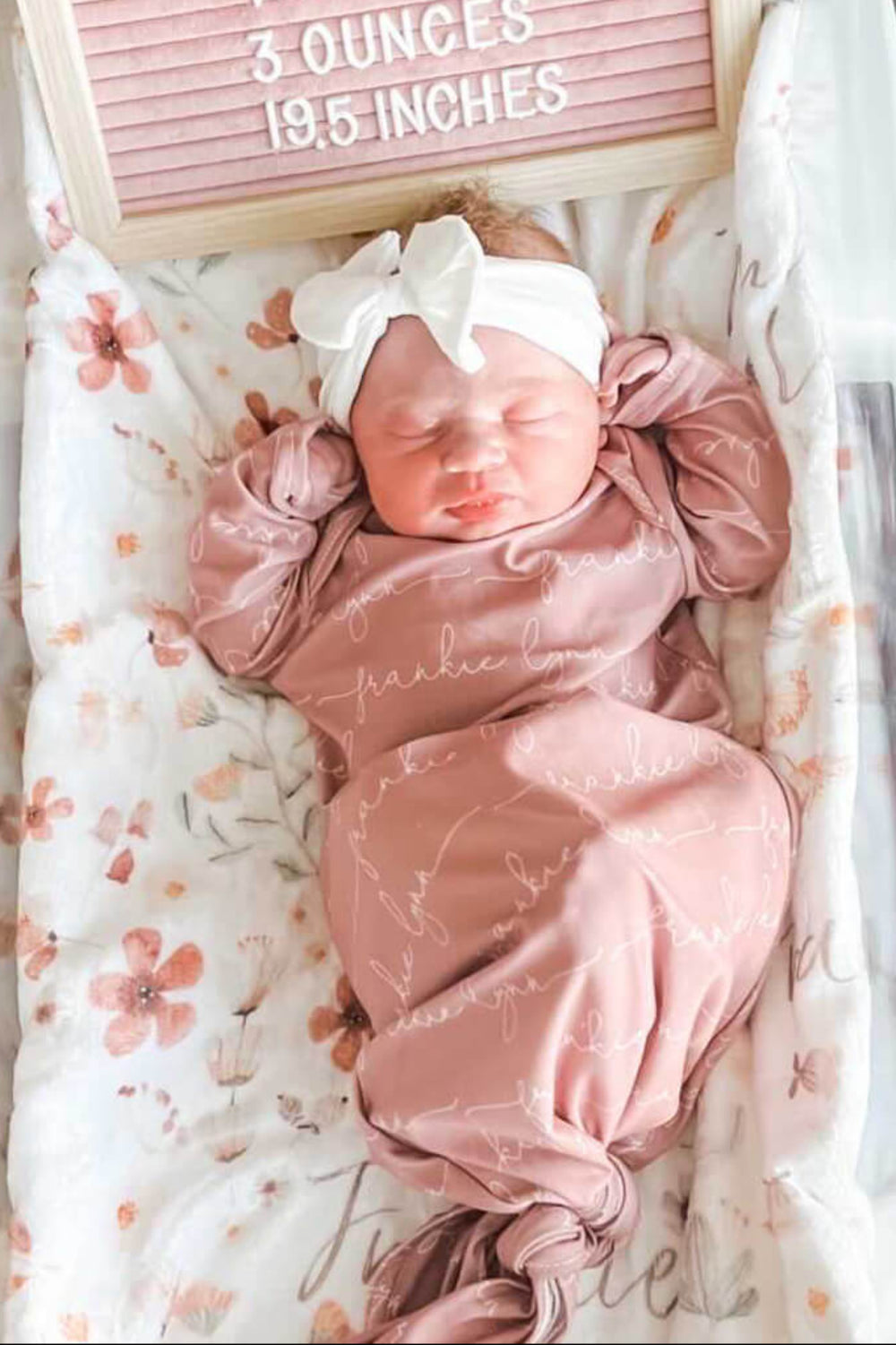 baby knot gown solid mauve 