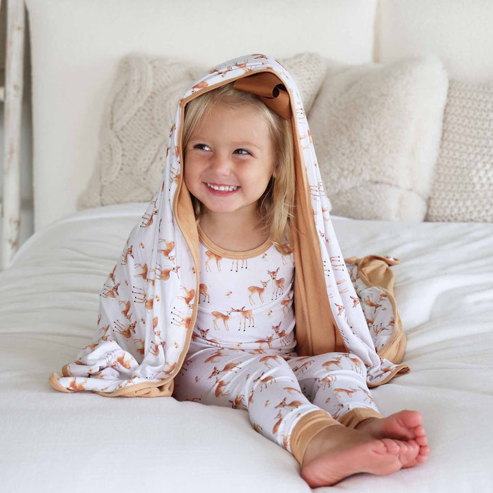 friendly fawn double sided bamboo blanket for kids 