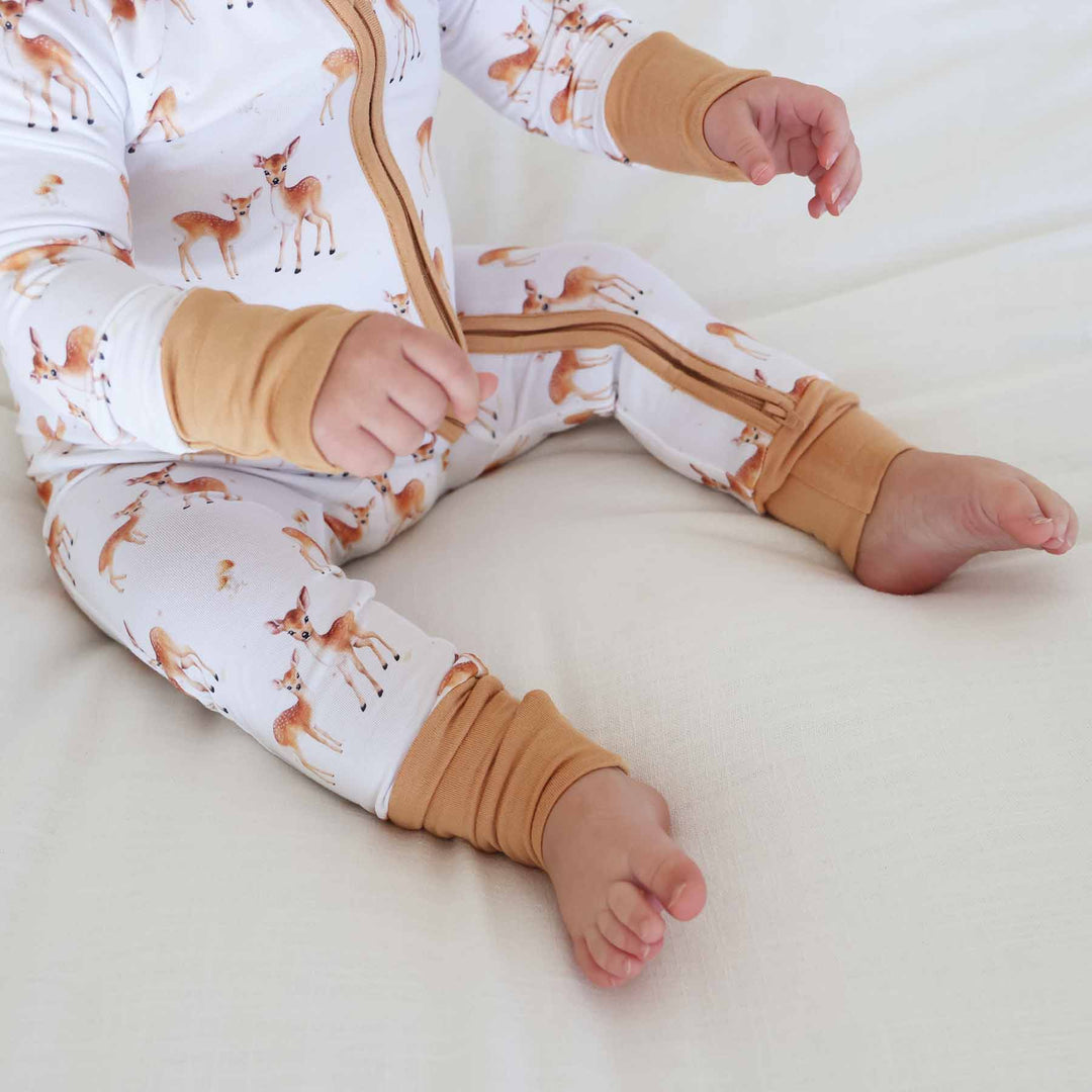deer baby zip romper 