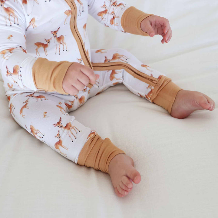 deer baby zip romper 