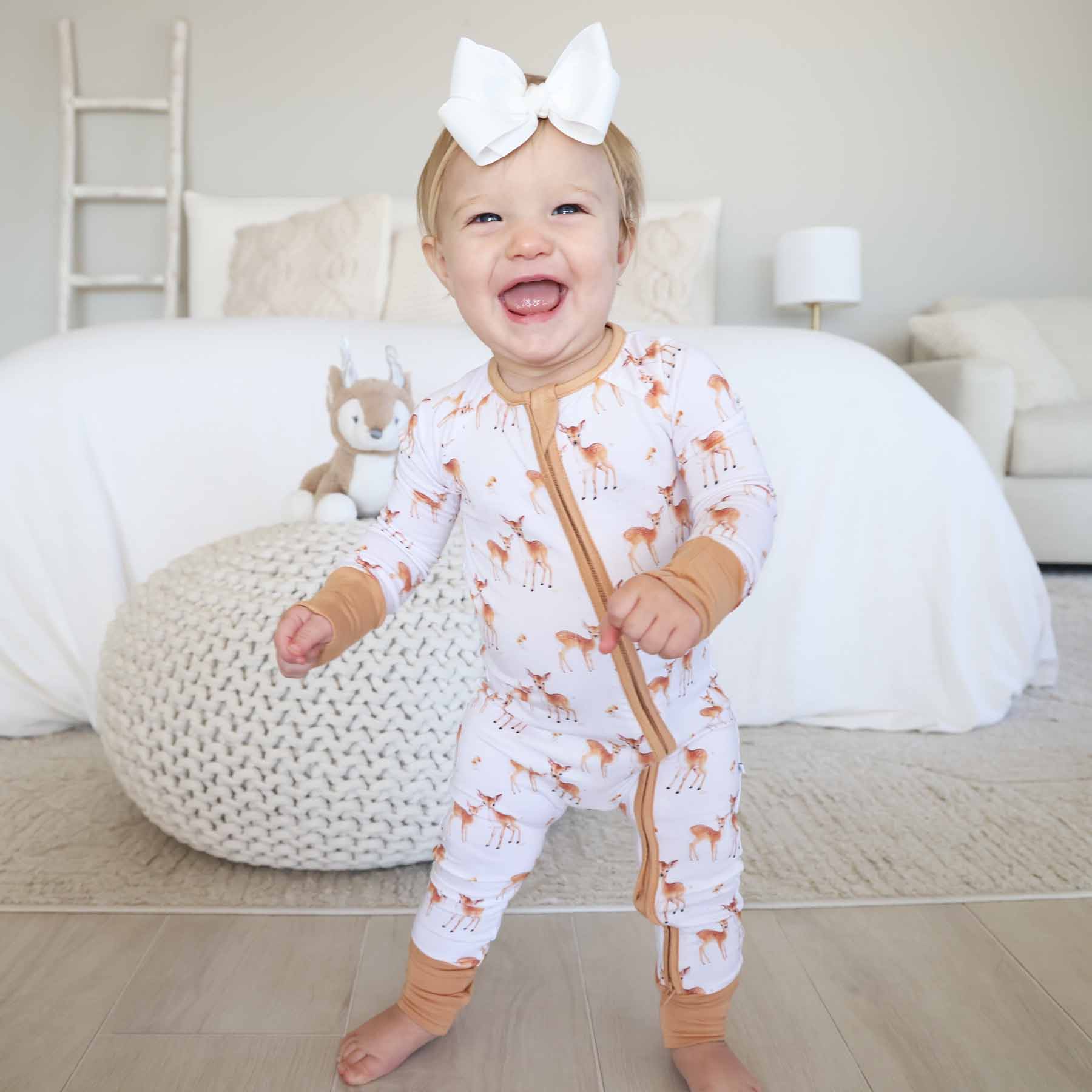 friendly fawns convertible zip romper 