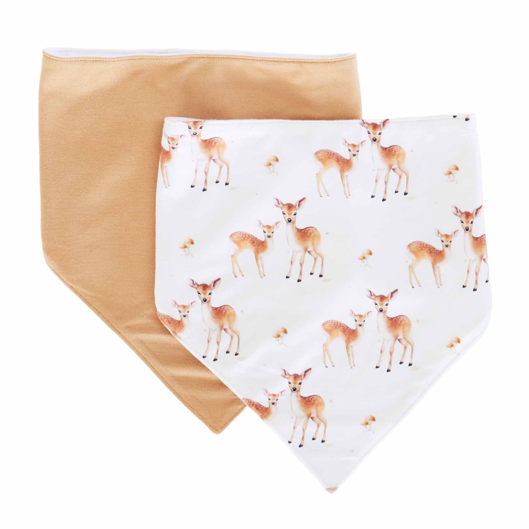 Friendly Fawns 2pc Bandana Bibs