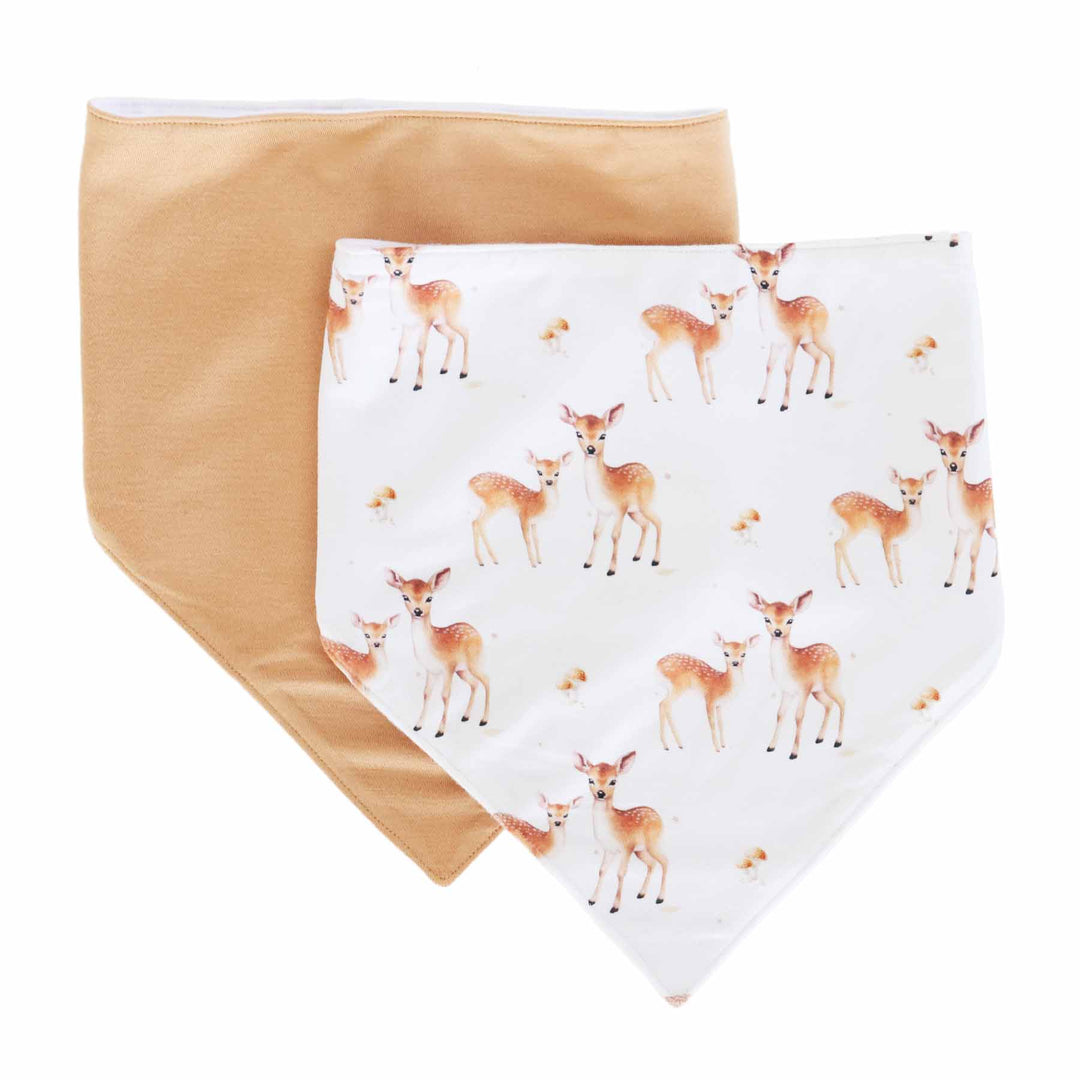 fawn bandana bib set for babies 