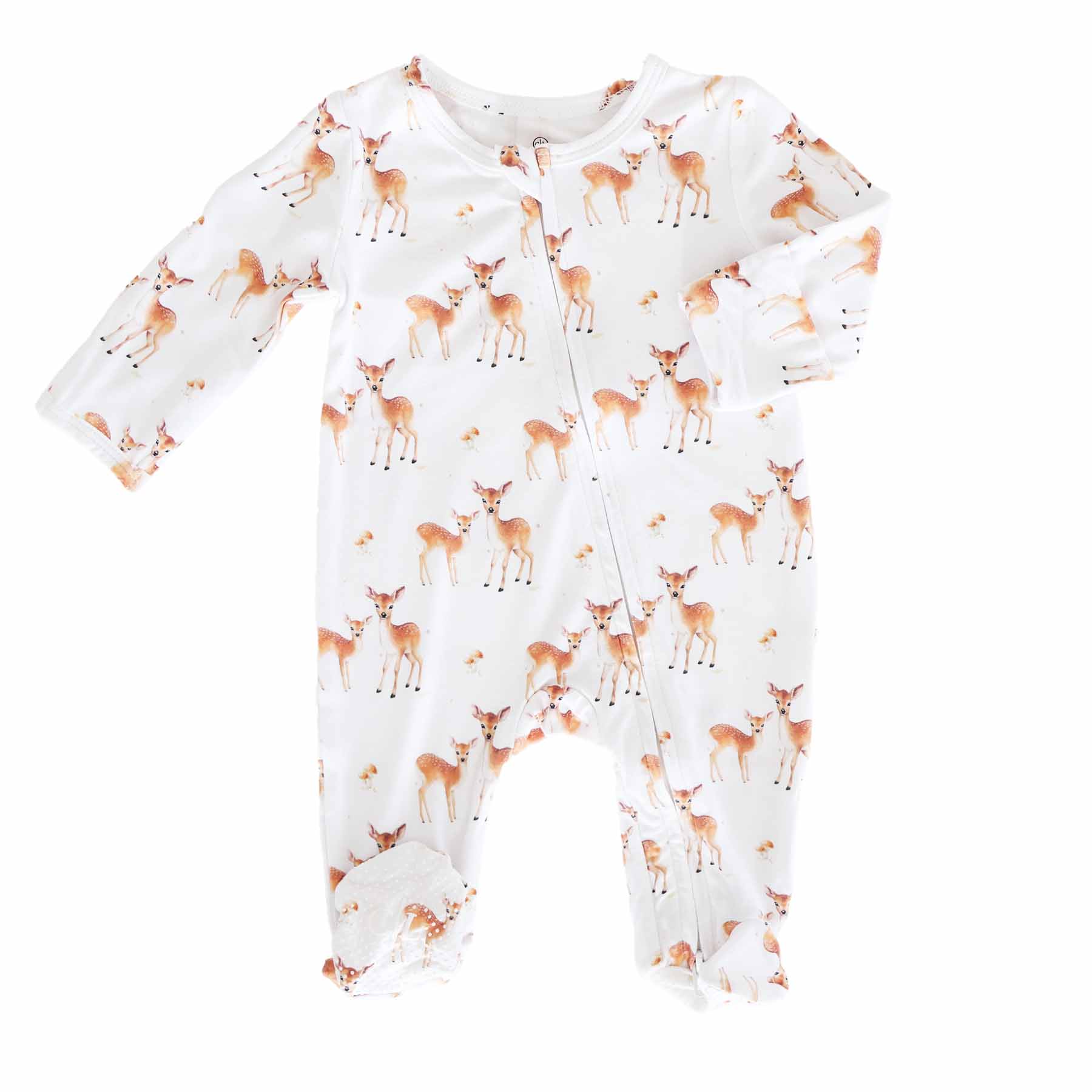 friendly fawns bamboo zipper footie for babies 