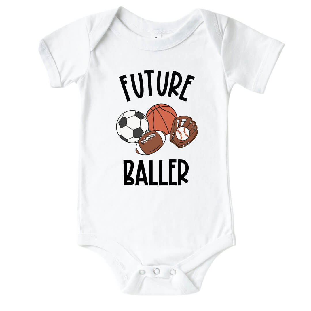 future baller graphic bodysuits for babies 