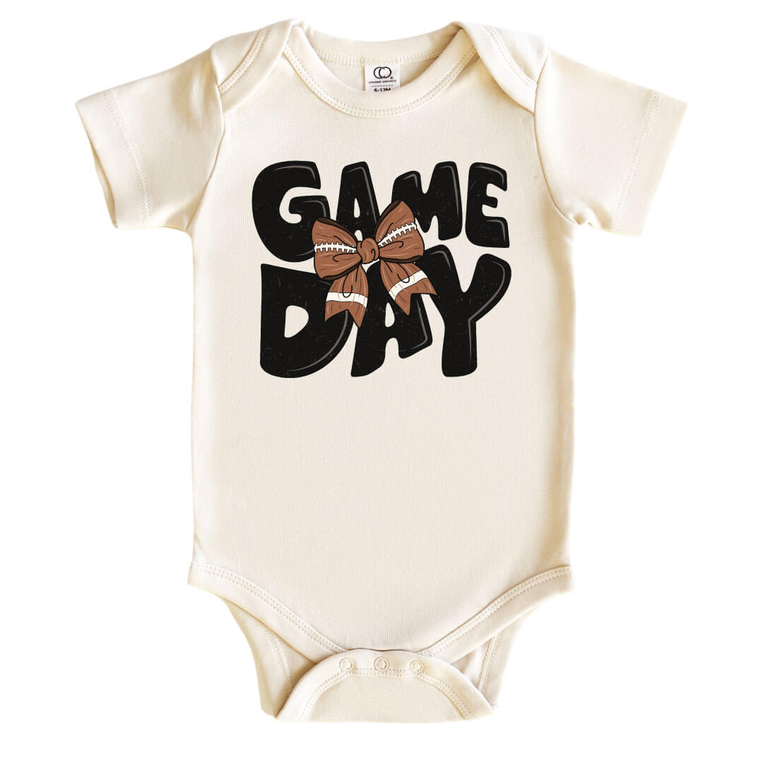 game day football bow graphic bodysuit