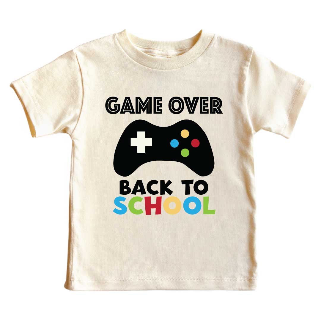 game over back to school graphic tees 
