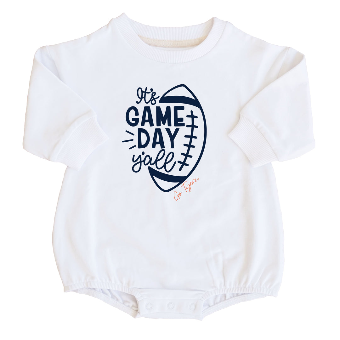 Auburn University | Football & Bows Graphic Sweatshirt Bubble Romper