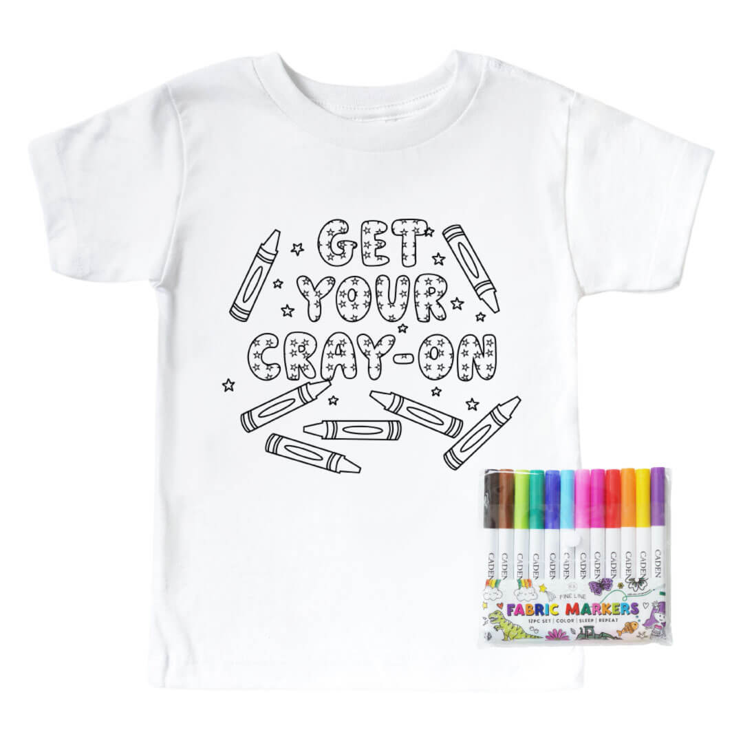 get your cray on colorable kids tee 