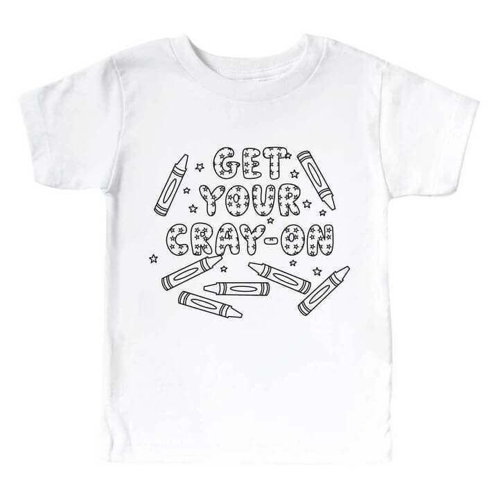 get your cray-on back to school graphic tee for kids 
