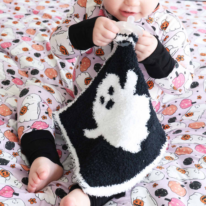 baby lovey for halloween with ghosts 