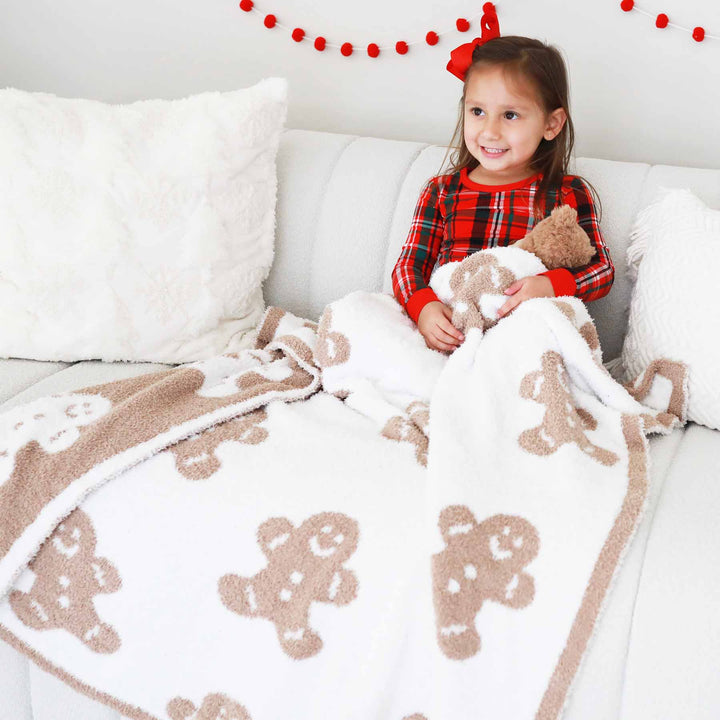 gingerbread luxe blanket for kids 