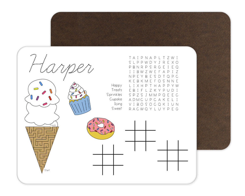 activity board with ice cream 