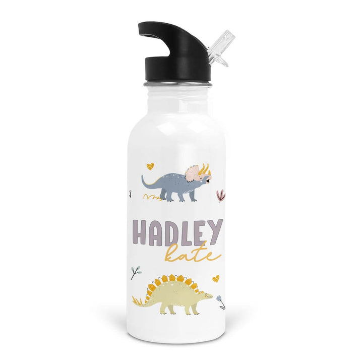 pastel dino personalized water bottle for kids 