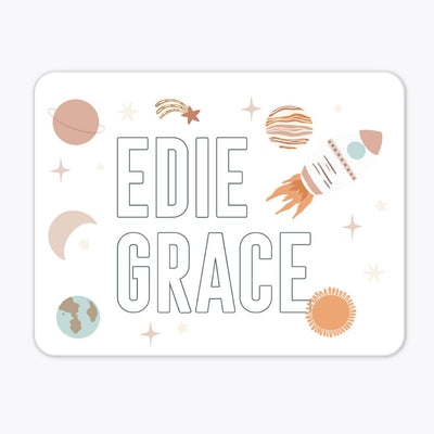 personalized whiteboard for kids space themed 