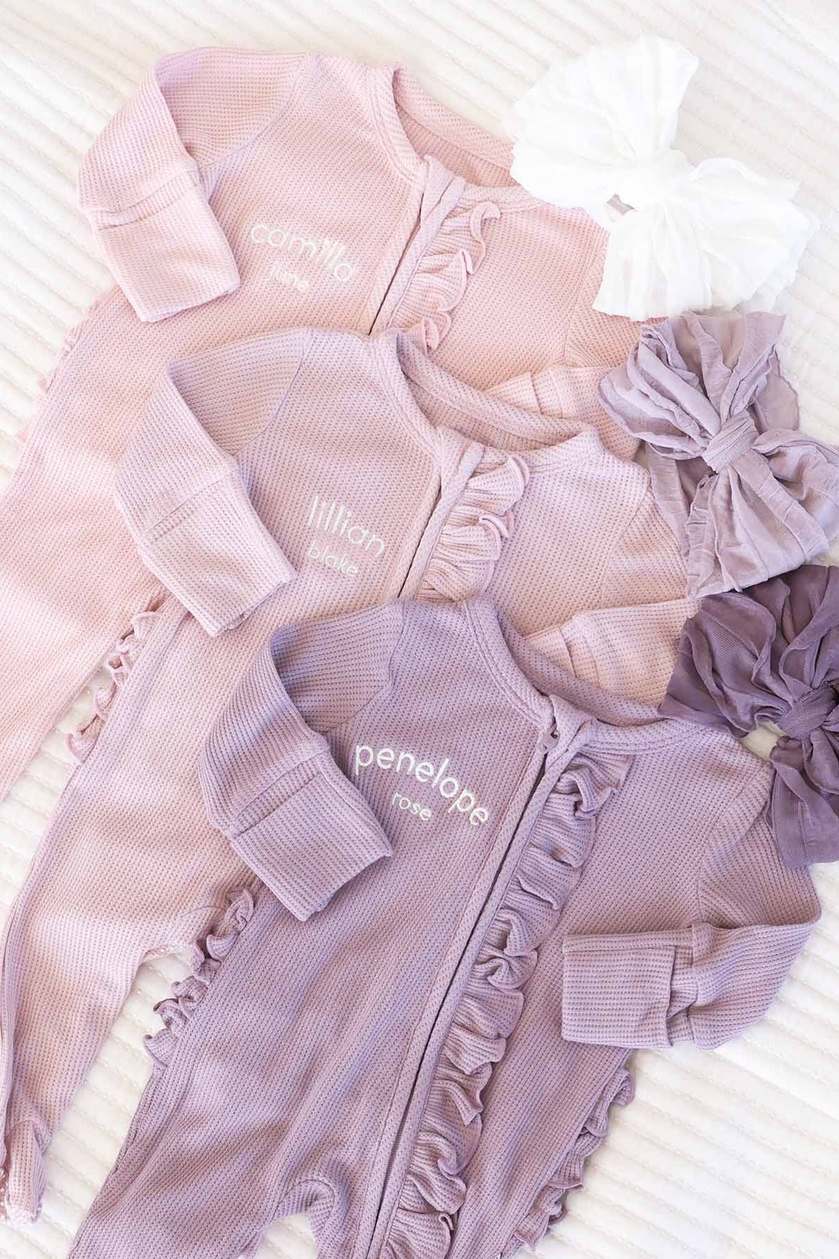 personalized embroidered footies for girls 