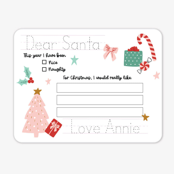 kids personalized whiteboard dear santa 