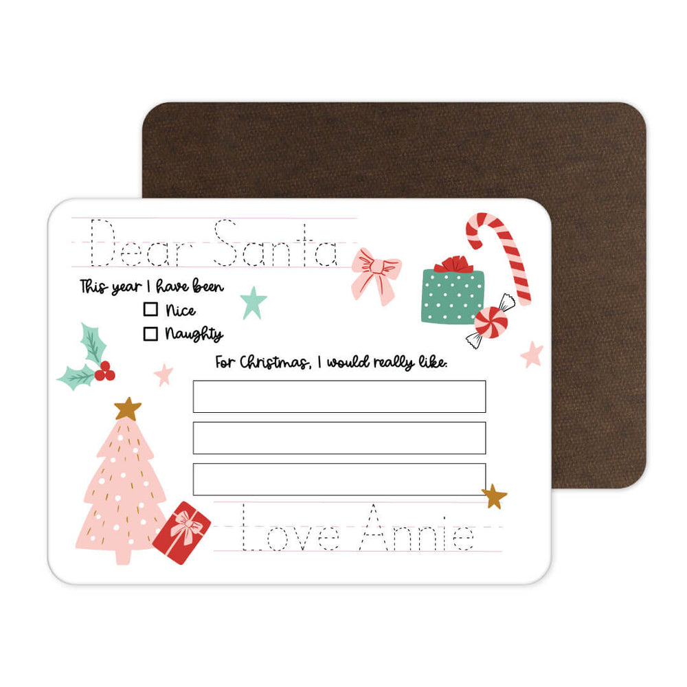 dear santa personalized christmas whiteboard 