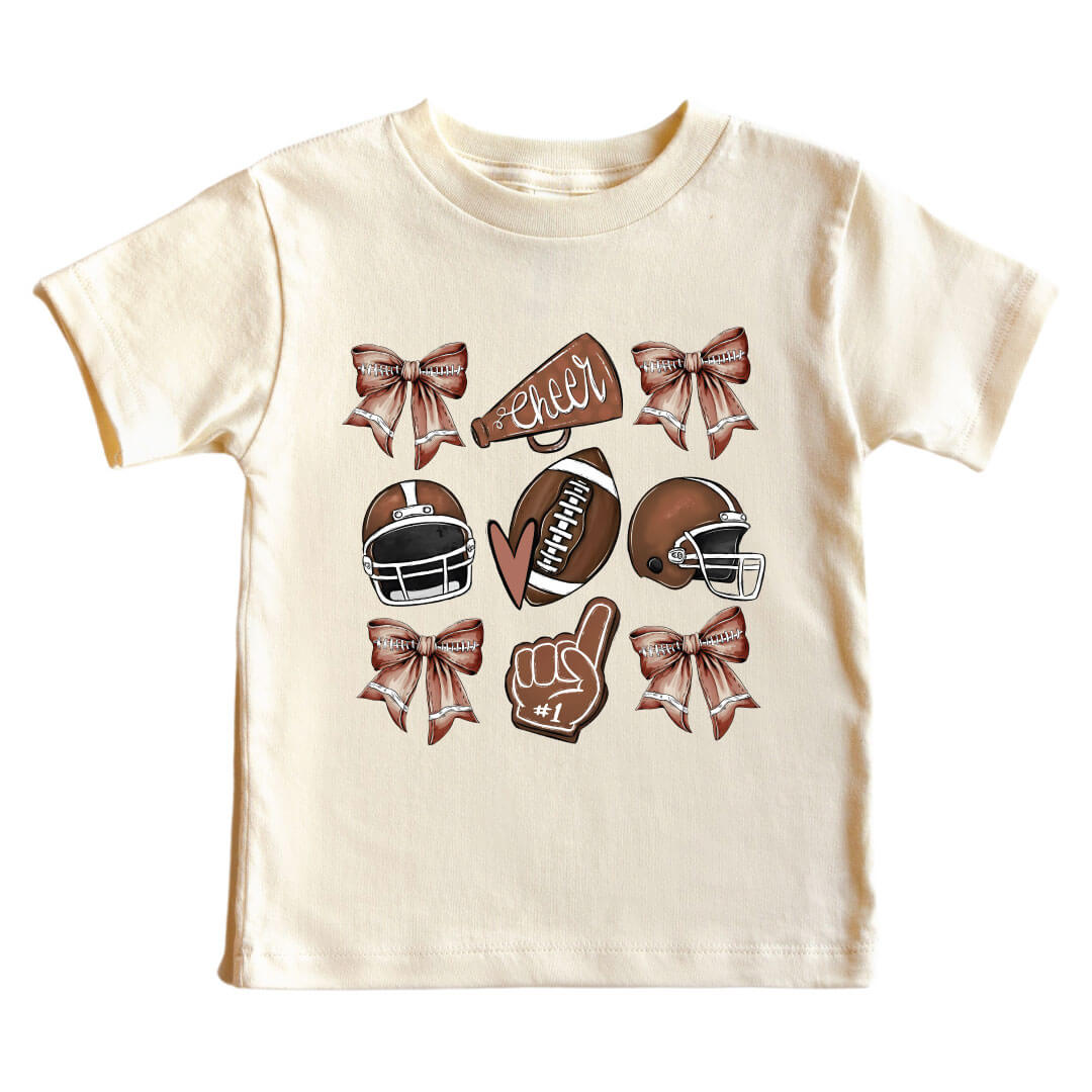 girly football kids graphic tee