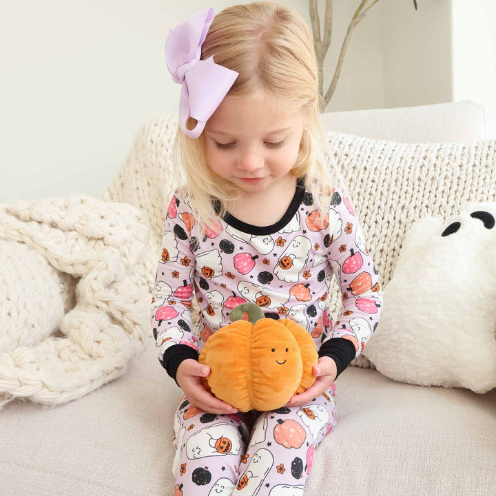 pink and purple ghost halloween pajamas for girls 