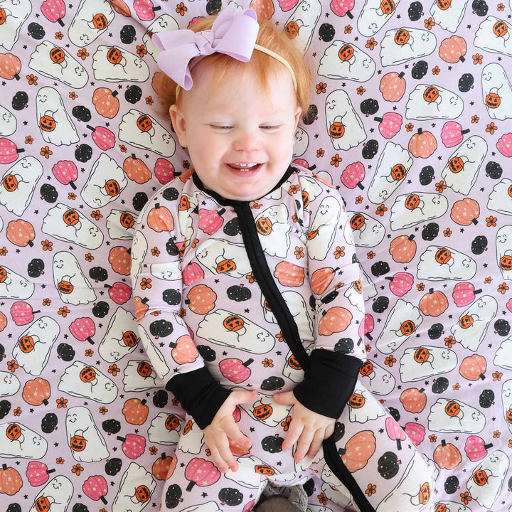 girly ghouls zipper romper for babies 
