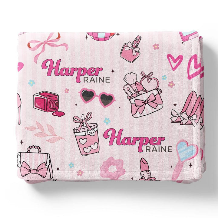 glamour personalized minky blanket for kids 
