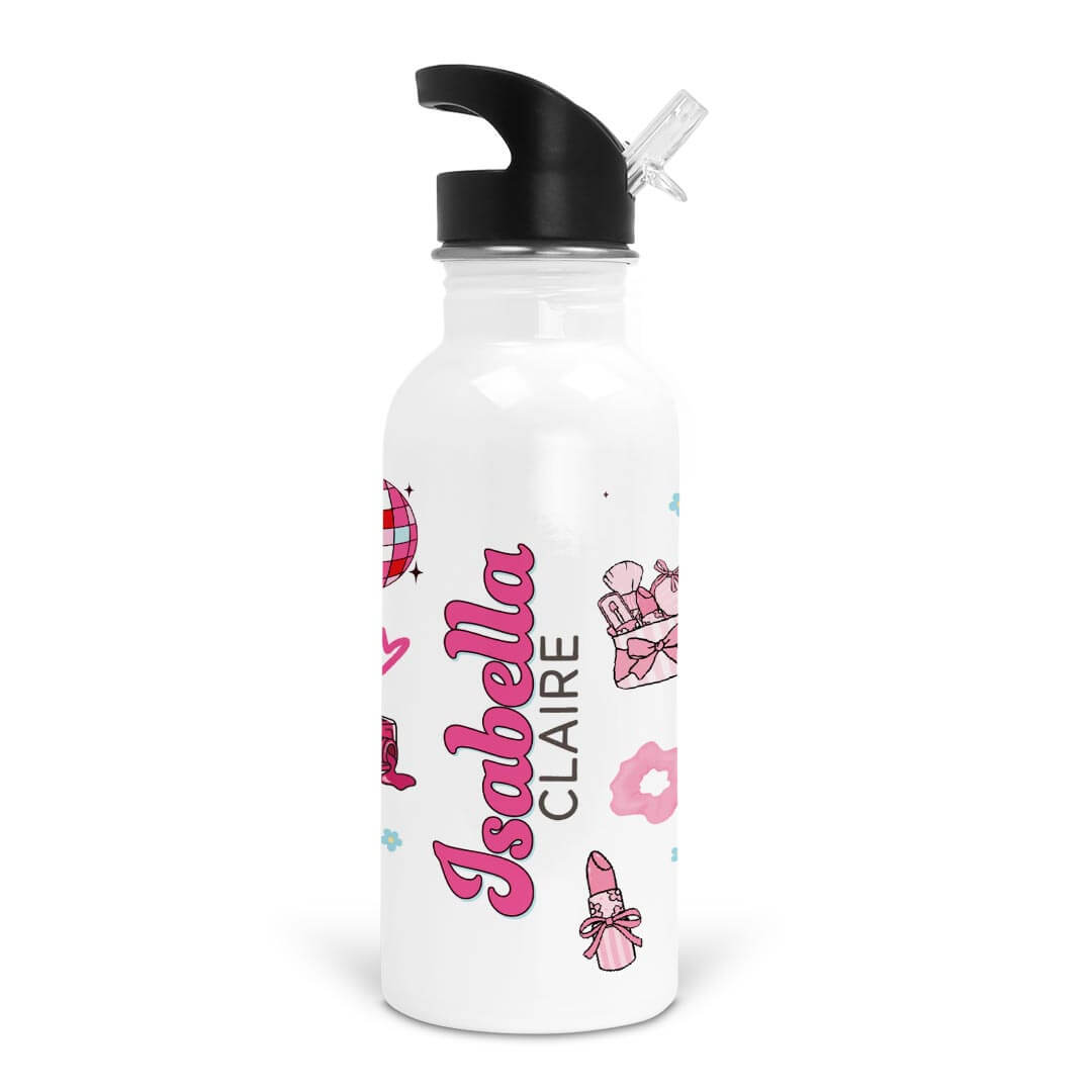glamour girl personalized water bottle for kids 
