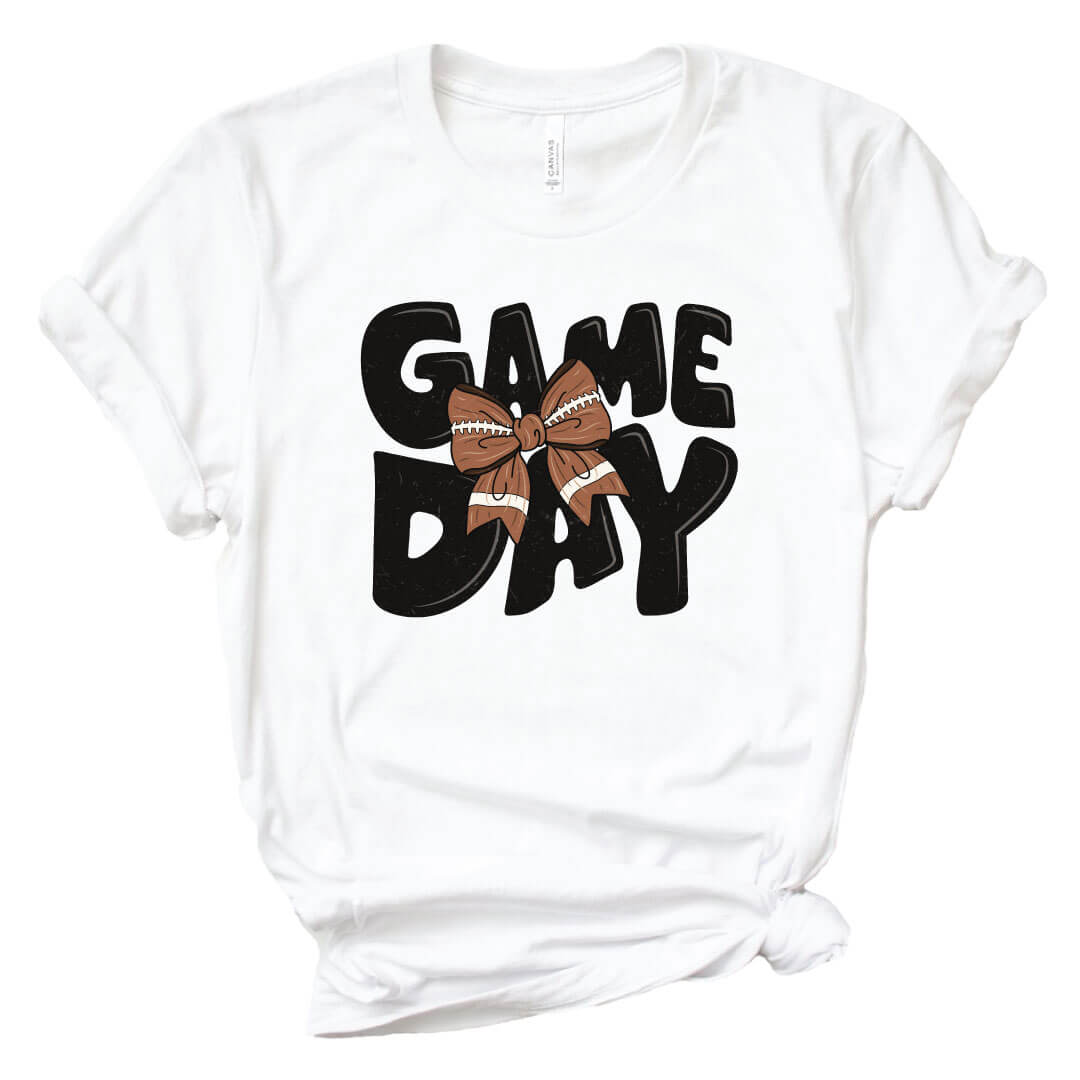 game day bow graphic tee for adults 