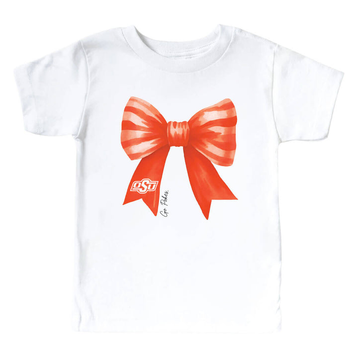 Oklahoma State University | Footballs & Bows Kids Graphic Tee