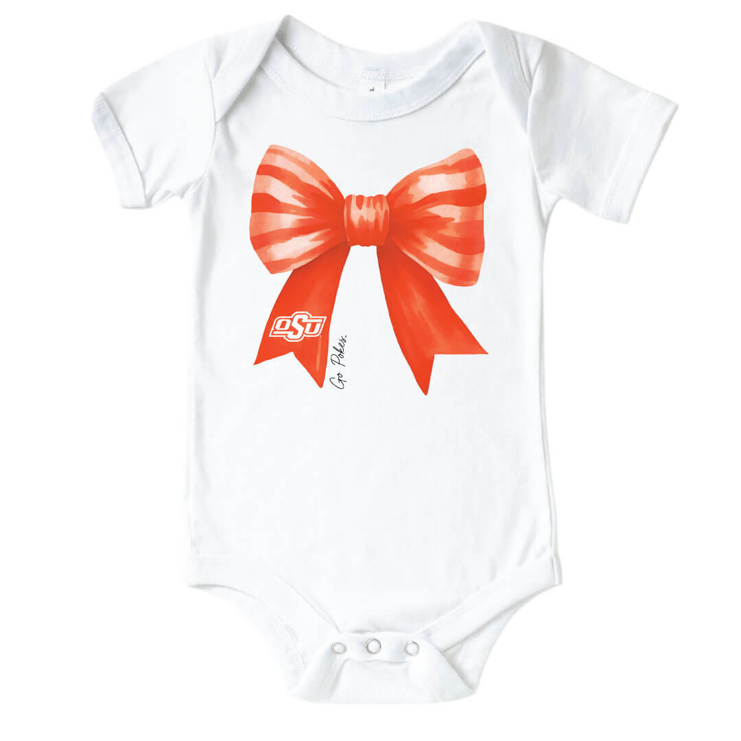 Oklahoma State University | Footballs & Bows Graphic Bodysuit