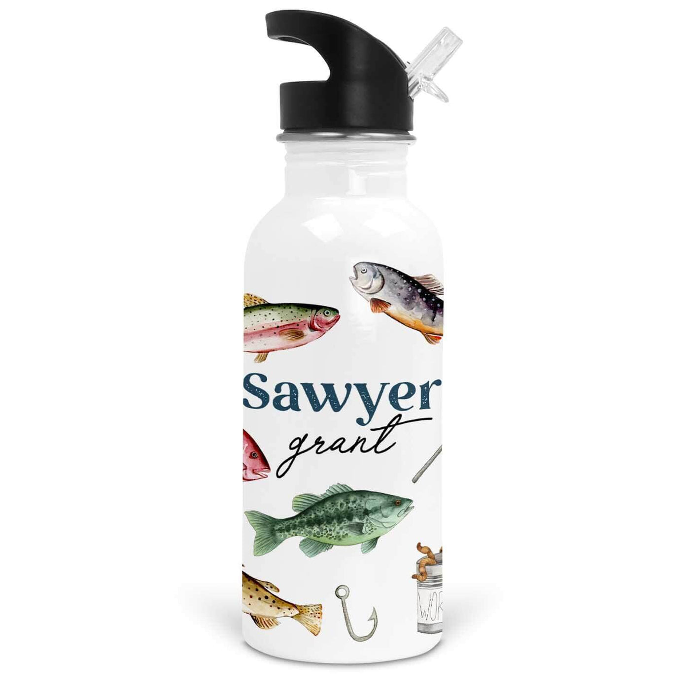 fishing personalized water bottle 