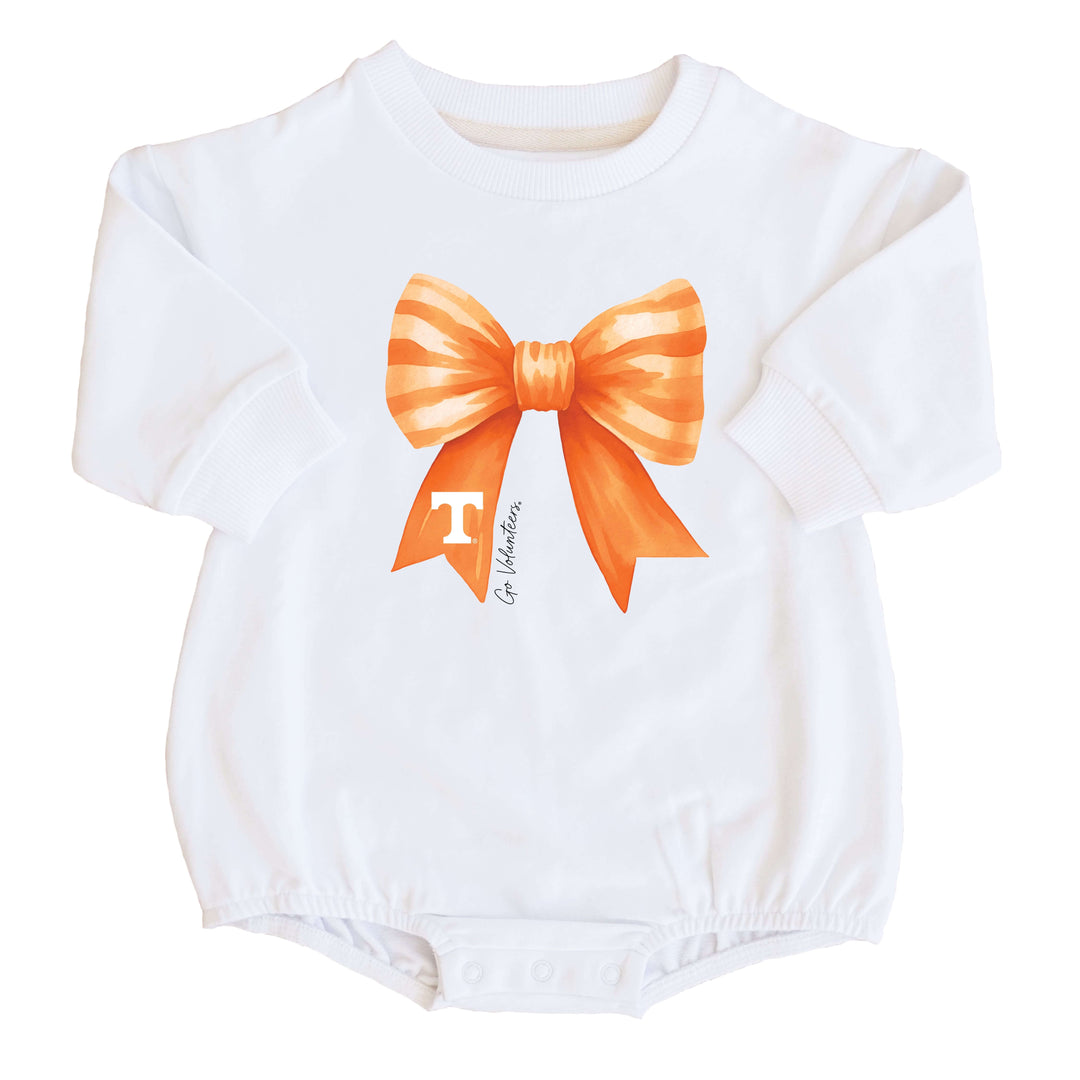 University of Tennessee | Footballs & Bows Graphic Sweatshirt Bubble Romper