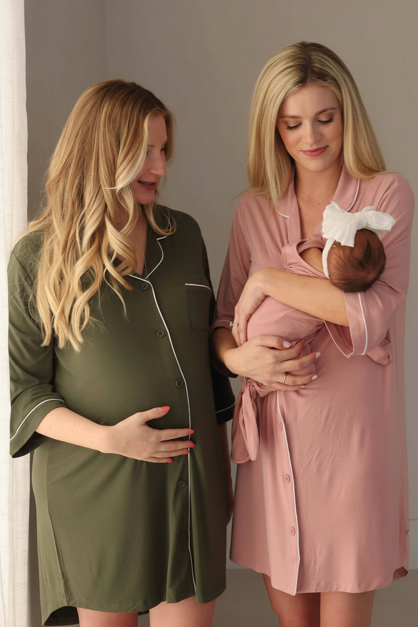 Giving Birth Maternity Nightgown For Hospital 2-Pack Maternity
