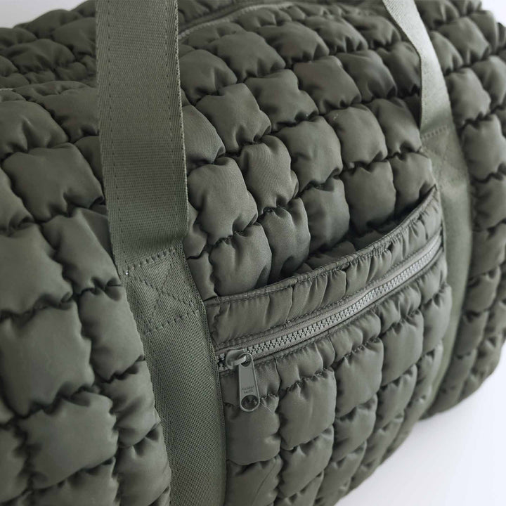 army green side pocket duffel bag for women weekender bag 