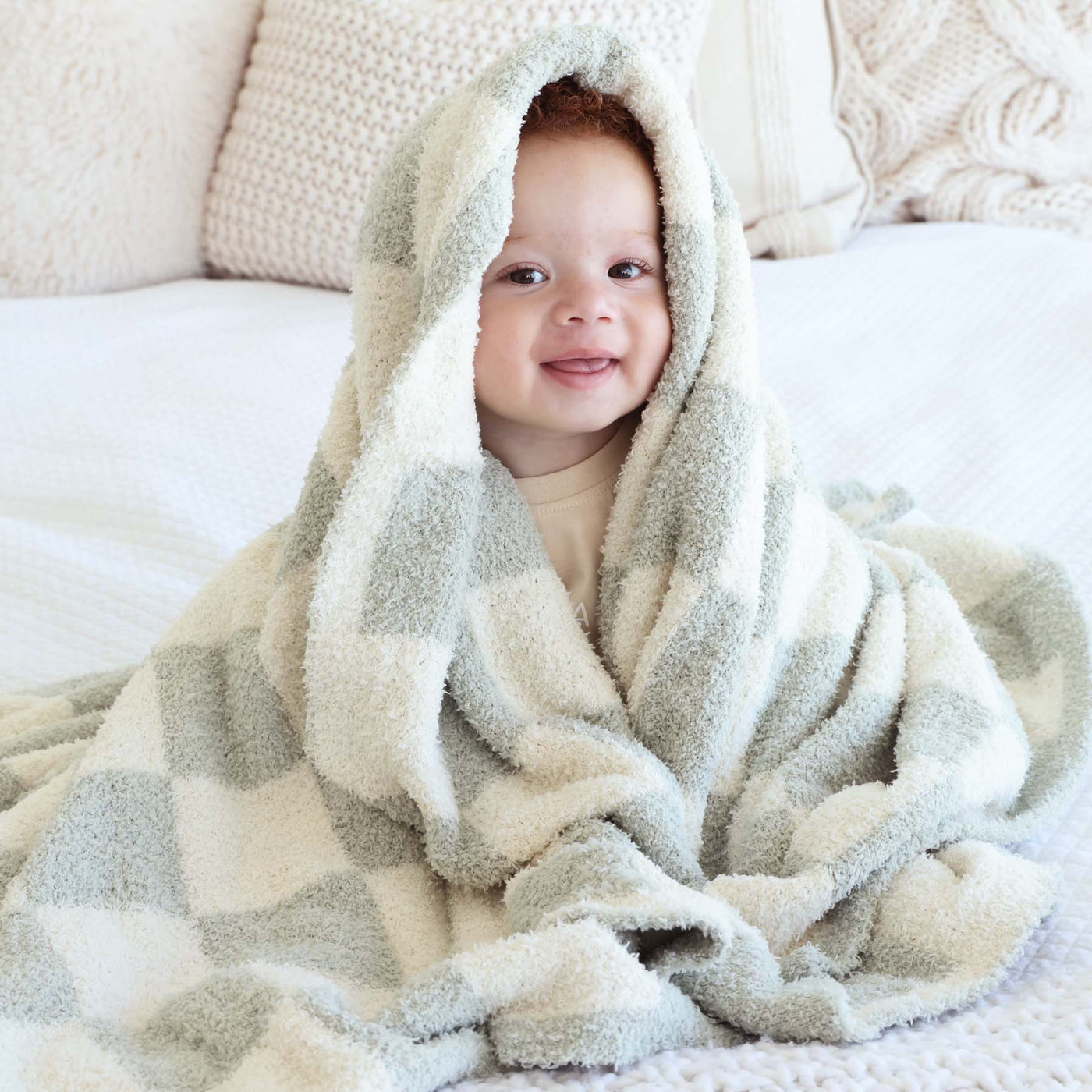 CuddleLane™ Luxe Blankets | Sage Check*