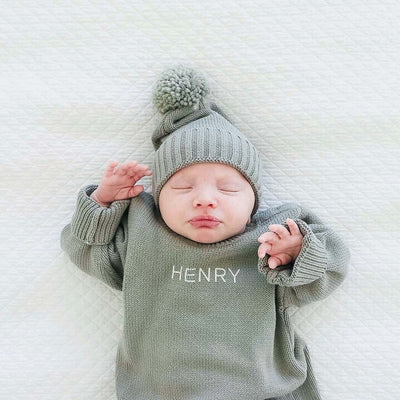 baby sweater personalized with name smoke 