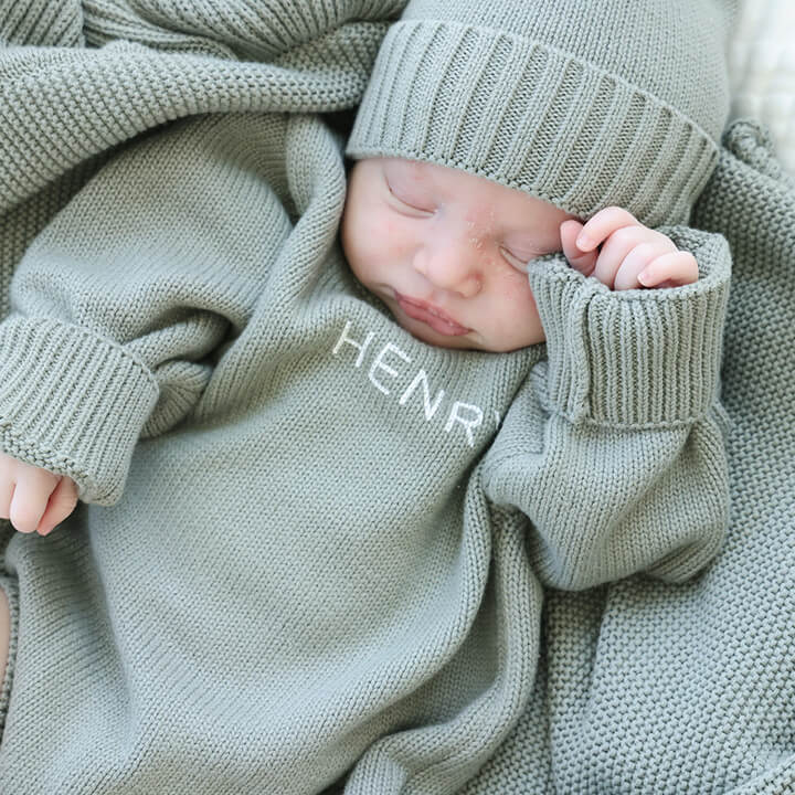 personalized knit sweater for baby