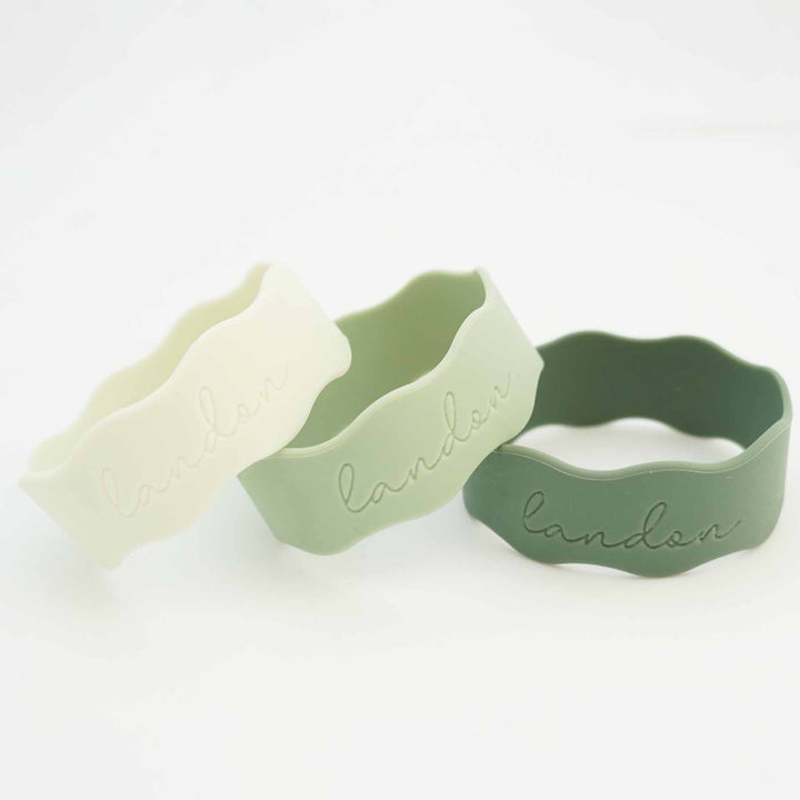 green script silicone baby bottle labels 