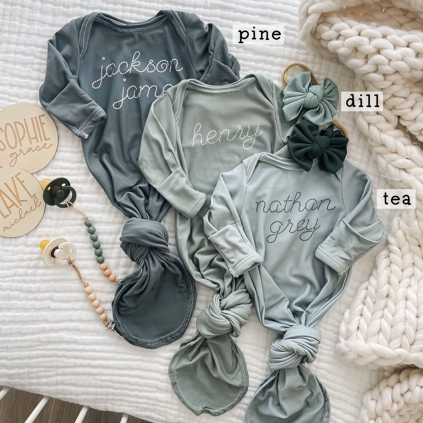 Applique Name Baby Gown} – The Freckled Clover, LLC