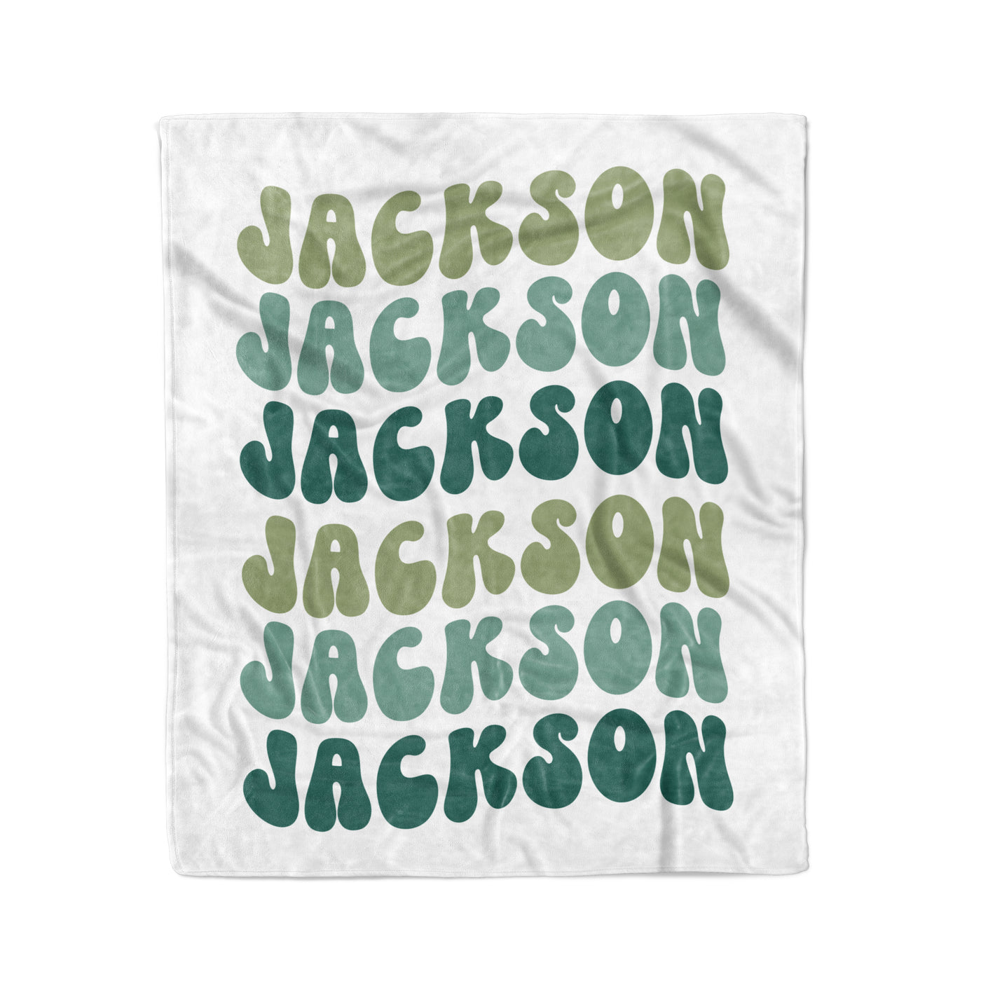 groovy personalized blanket green