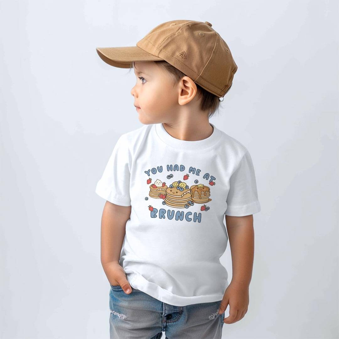 You Had Me At Brunch Kids Graphic Tee | White