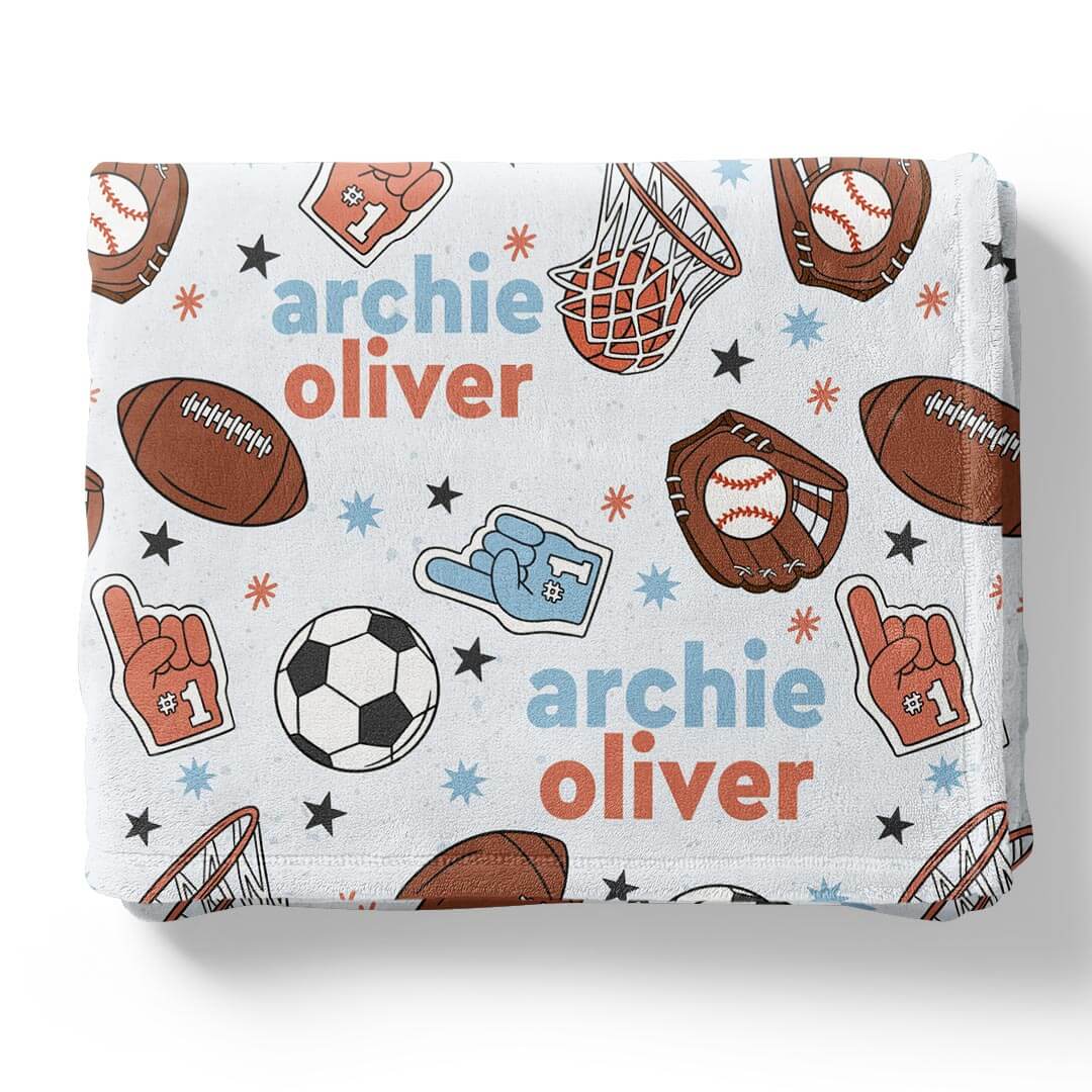 half time personalized kids blanket 