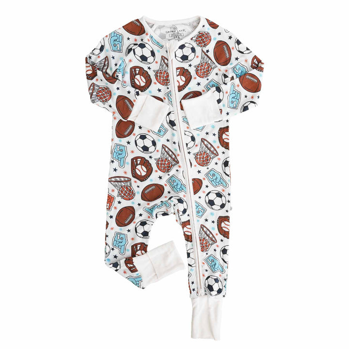 sports convertible zip romper pajama for babies