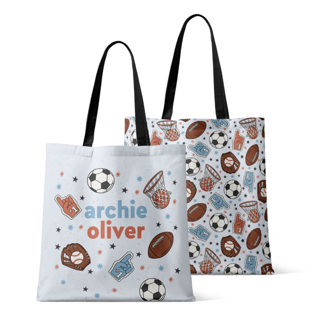 half time personalized tote bag 